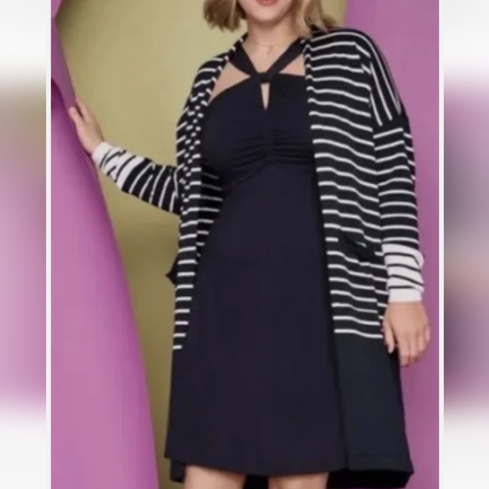 Cabi Strap Tee Dress #6416 Navy blue Size M Sundress